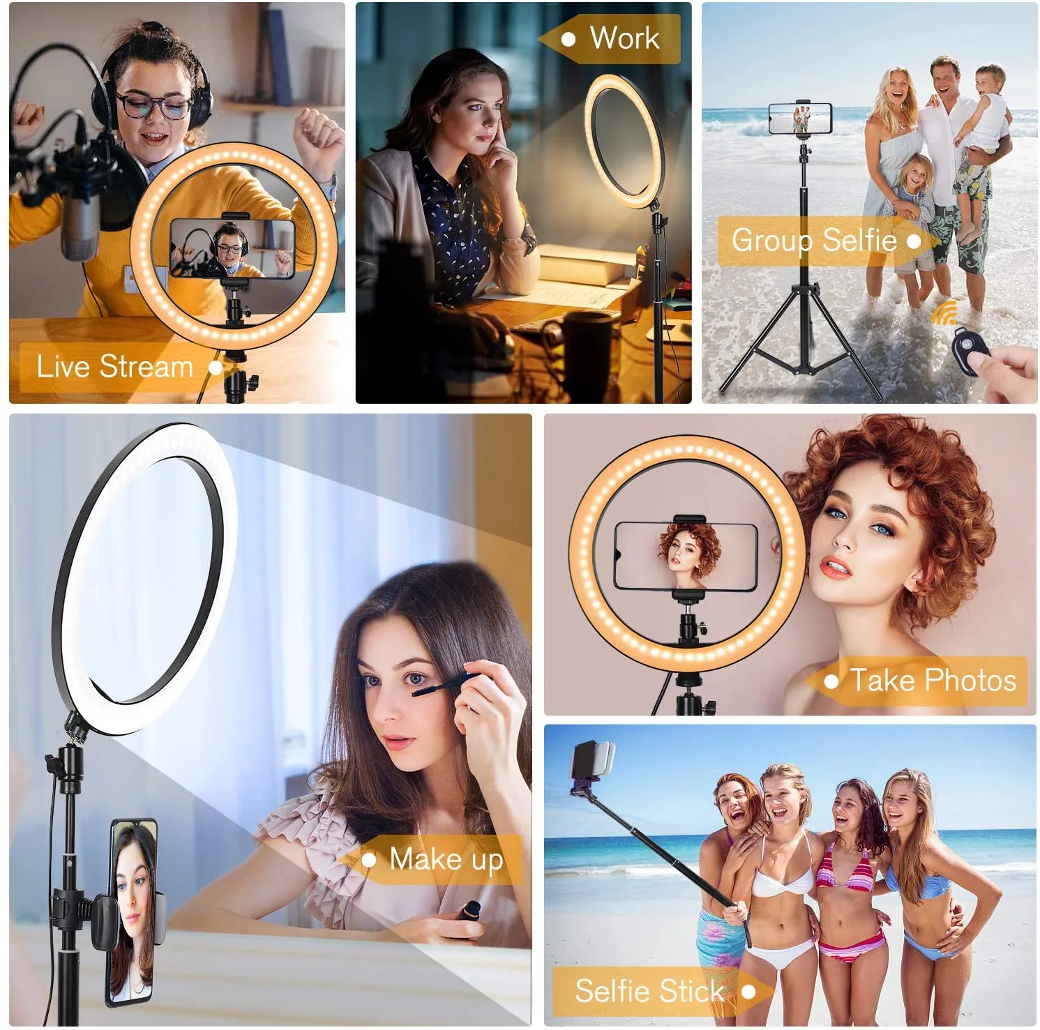 Wholesale 10" selfie ring light tripod for photography youtube video live stream makeup with cell phone holder